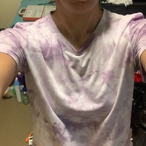 Lavender and white tye dye shirt